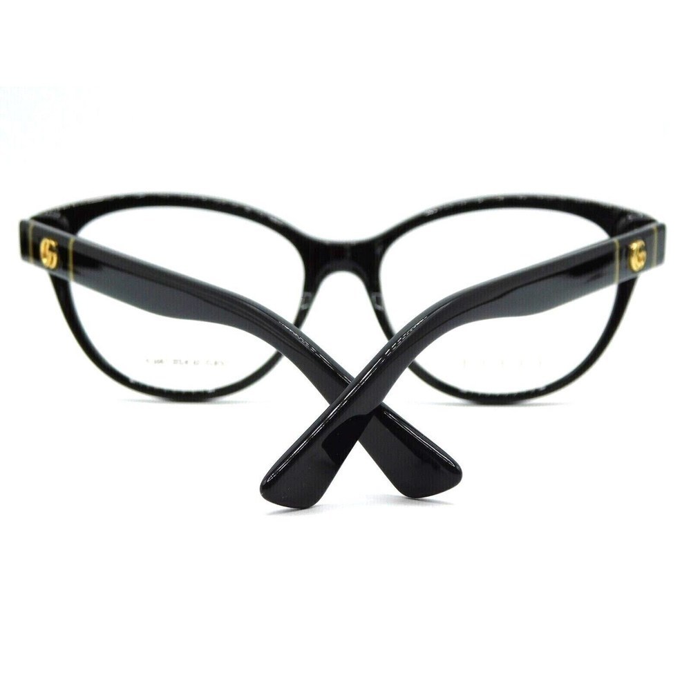 Gucci Cat Eye Eyeglasses GG0633o-001 Shiny Black Frame Transparent Lenses - Picture 5 of 6